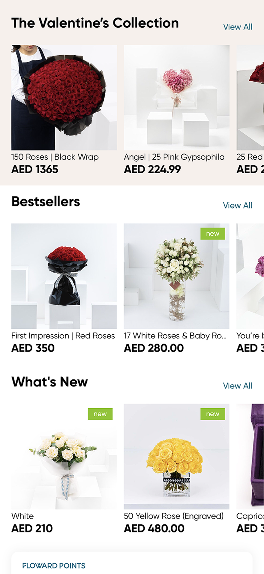 Floward old app, product page
